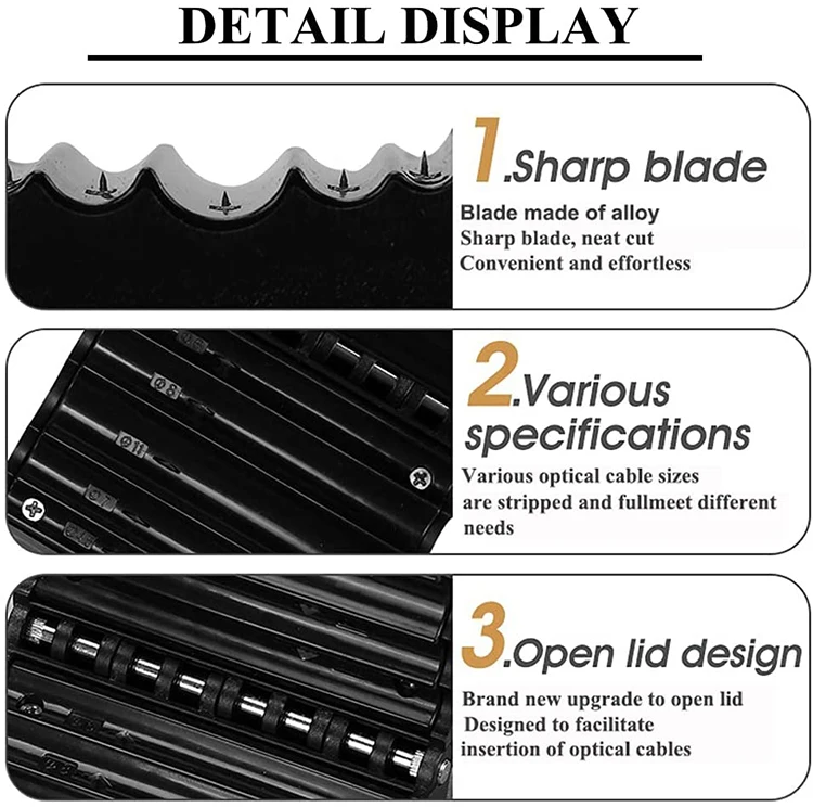 Fiber Optic Cable Jacket Loose Tube Longitudinal Cutter Beam Tube Fiber Cable Stripper Tool
