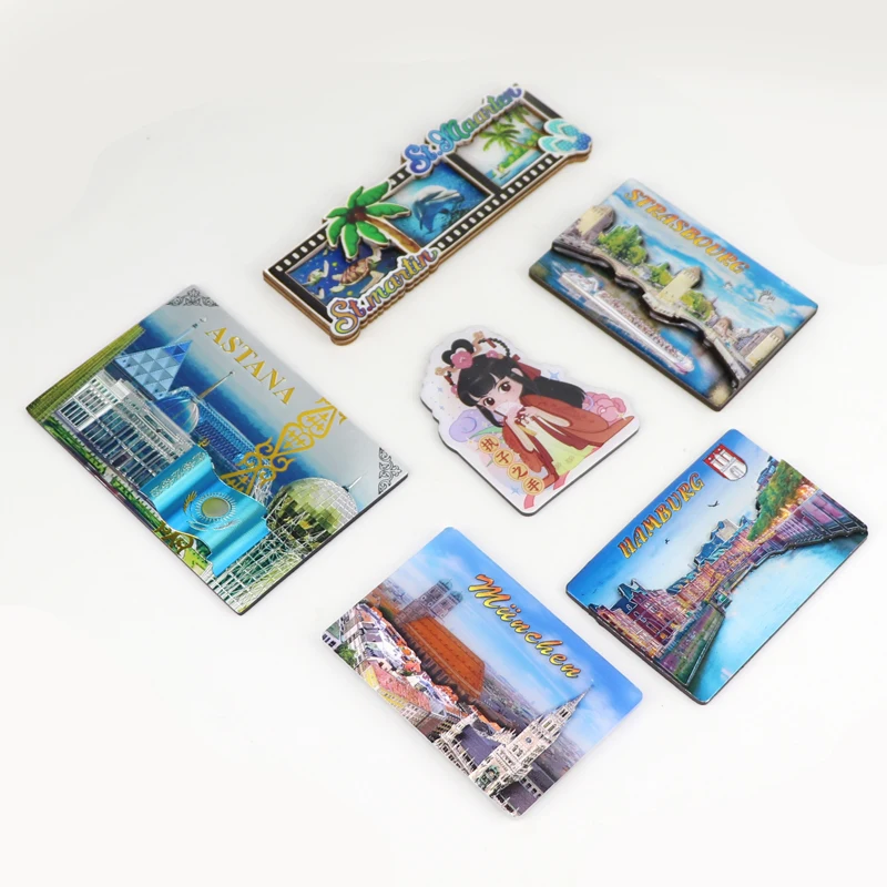 Various Styles Refrigerator Magnet Custom Aluminium Magnets Blanks for Sublimation Fridge Magnet Souvenir