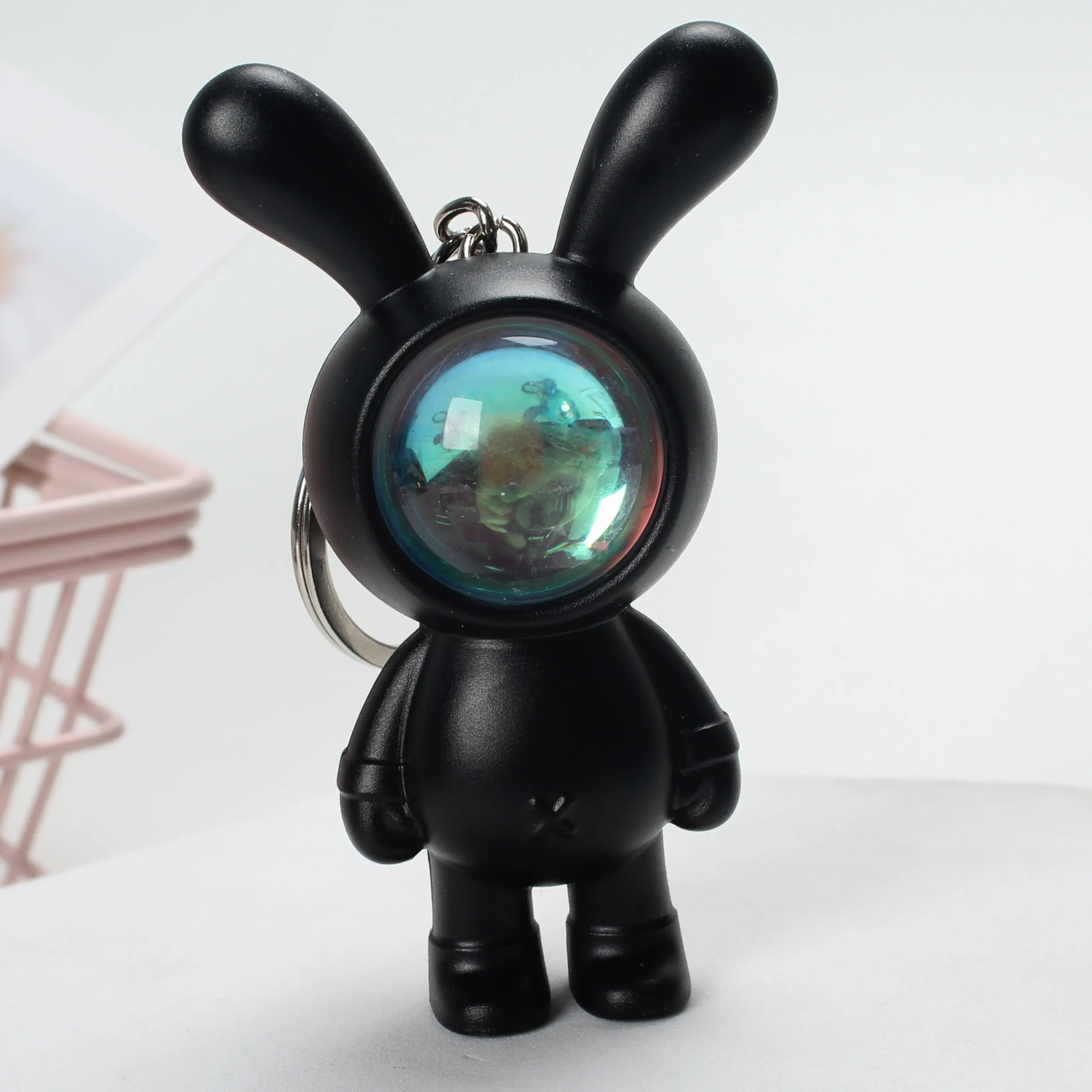 2023 new mini rabbit doll sunset atmosphere light keychain