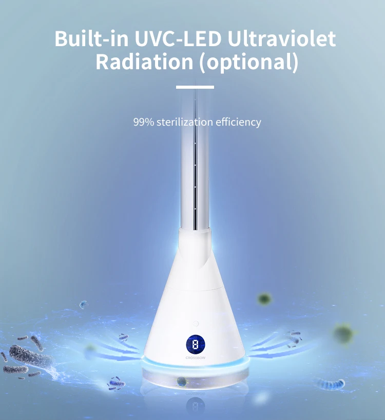 Air Circulation Tower Fan Saa Ce Certificate Ptc Heating Bladeless Fan Voice Control Air Portable Cooler&Heater Fan