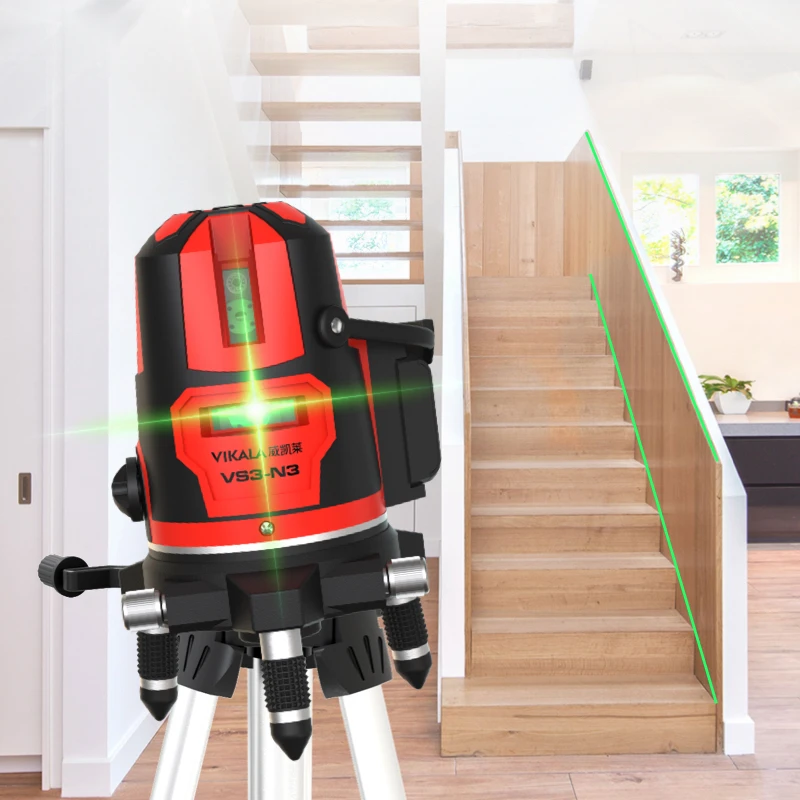 
3 lines green 360 multi 3d beam rotary self-leveling cross laser level pro 