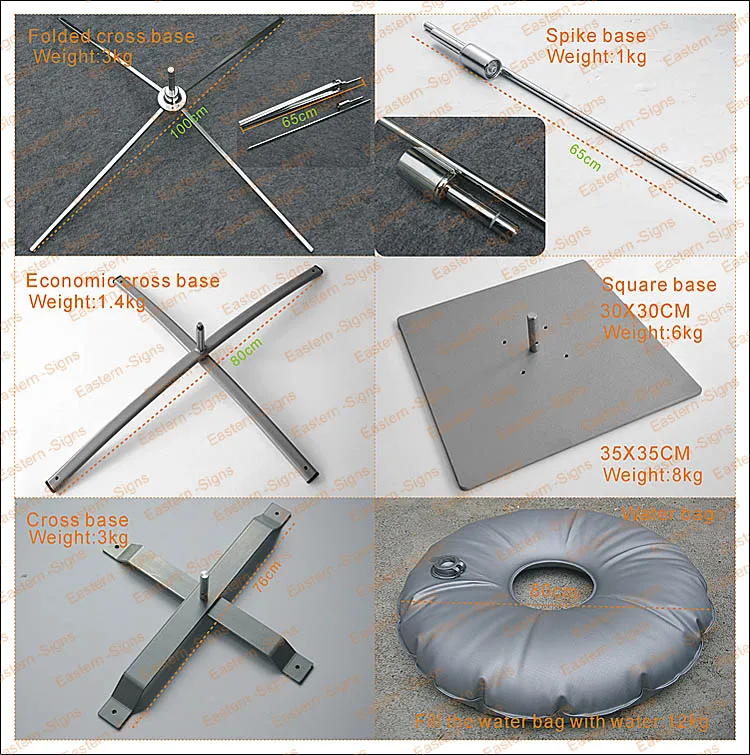 Storage Bag Beach Fiberglass Aluminum Street Display Flying Banner Stand Flagpole Feather Flag Pole Kit For Outdoor Advertising