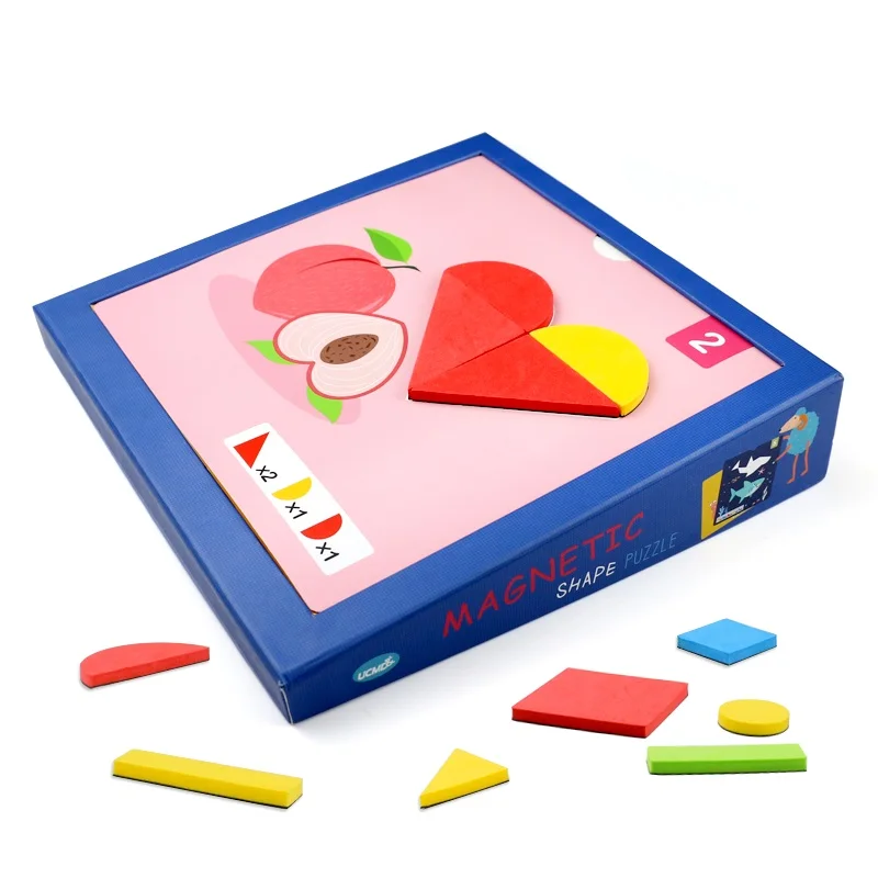 UCMD Wooden Toys Magnet Box 3D Magnetic Tangram magnetic puzzle kids wooden toy