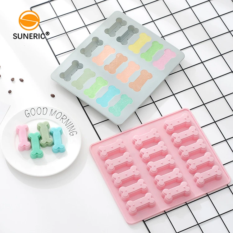 Puppy bone paw biscuit chocolate mould silicone pastry mold for baking dog treats