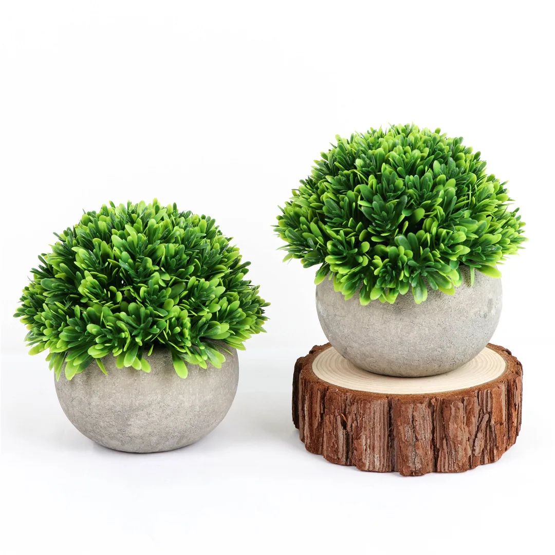 Tortoise Shell in Cement Pot Decorative Potted Plant on Table Top Artificial Plants Pot Silk Artificial Flowers Moon Flower 100