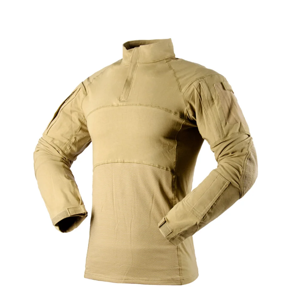 Outdoor Combat Shirts Tactical Knitted Clothing Uniform CP Camouflage Suit Breathable Work Clothes Shirt