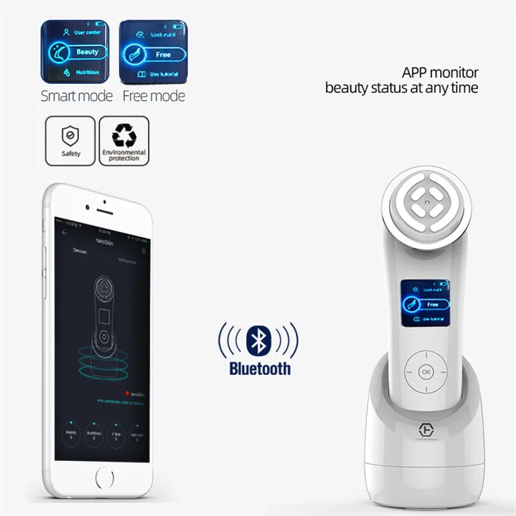 Portable multi-functional rf and ems ultrasonic vibration massage home use skin tightening beauty instrument