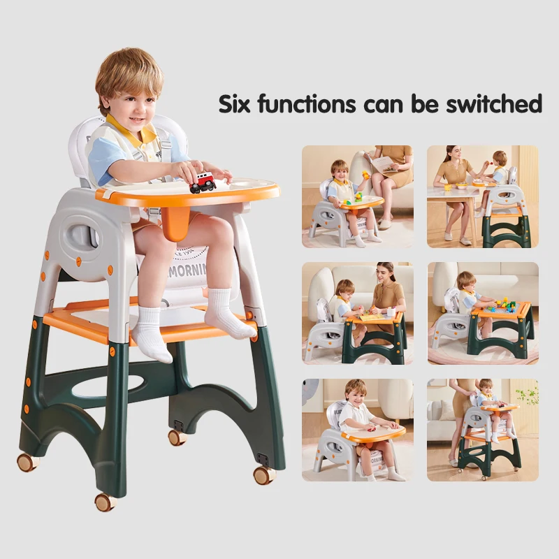 2024 mutil function baby furniture wholesale children playing study table chair baby feeding high chair