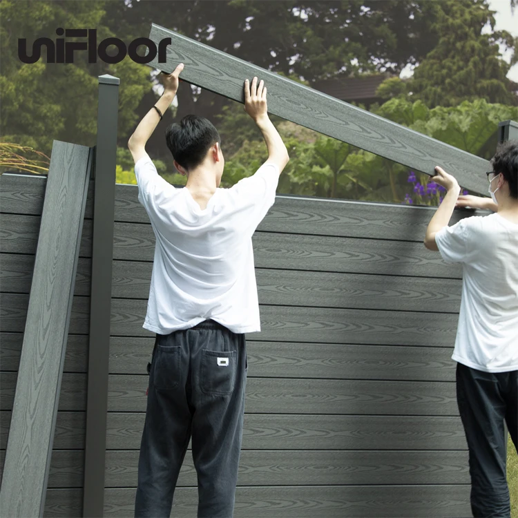 Weathering Resistance WPC Fence Wood Plastic Composite Fence Panels with Post BSCI Garden Fence Wood Decking PE Film+pallet