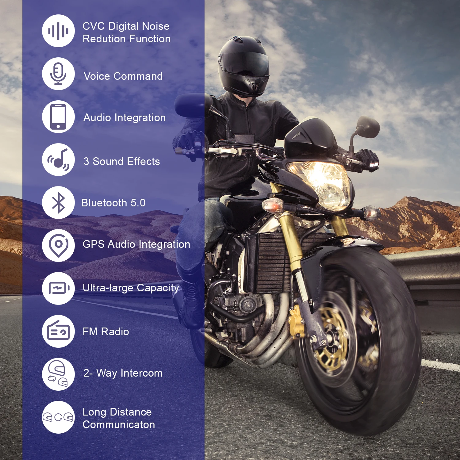 Fodsports FX8 Air 1000M Full Duplex FM radio wireless noise reduction motorcycle Helmet Bluetuth Intercom headset