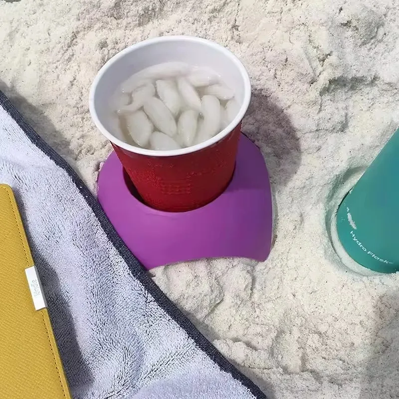 New Arrival Portable Beach Cup Holder Beach Accessories For Vacation Beach Drink Cup Tray Camping Hiking Outdoor Tableware Cup