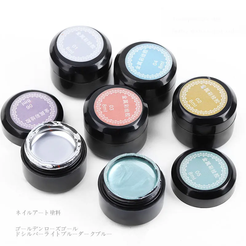 YIMART Metal Effect Nail Gel Polish UV LED Draw Painting Nail Art Color Gel Polish Manicure Long Lasting Gel