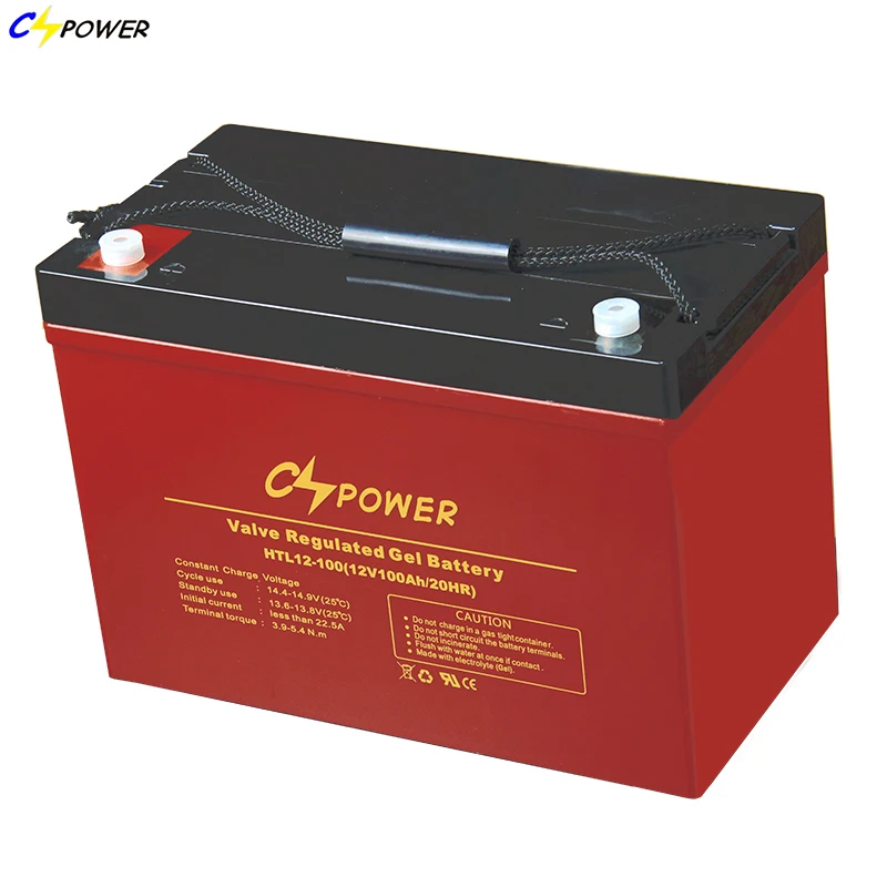 Перезаряжаемая гелевая солнечная батарея глубокого цикла 12 В 100 Ач для солнечной панели системы