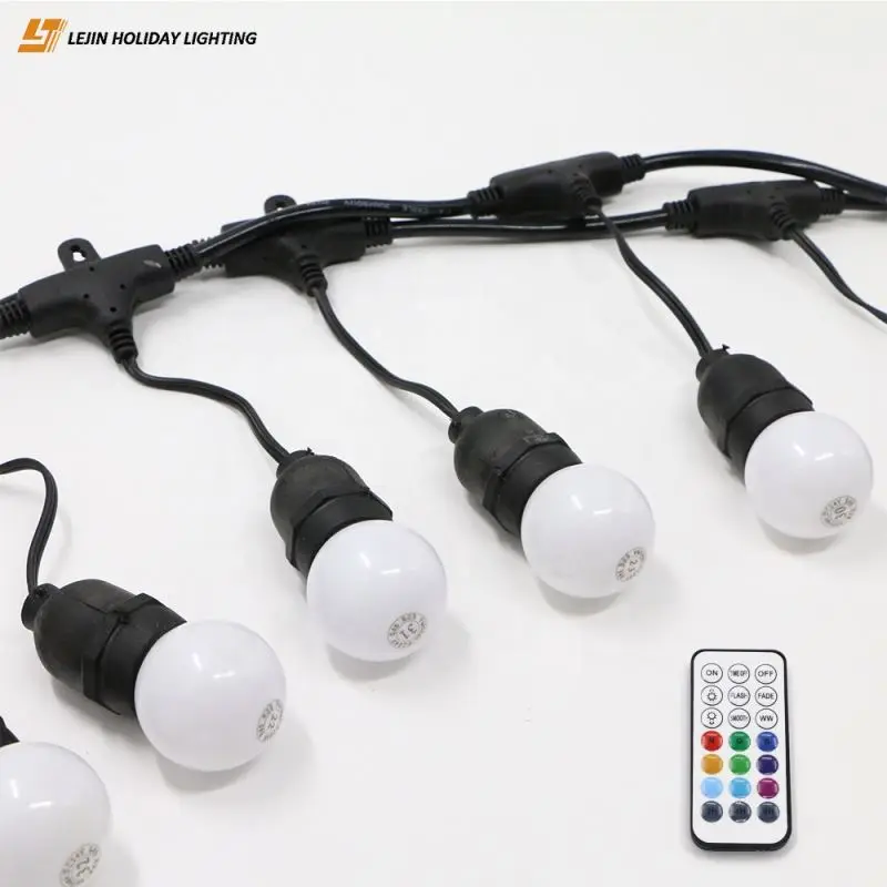 LEJIN The durable multi-function Remote control outdoor string lights for Garden Terrace Patio Porch Party Decoration