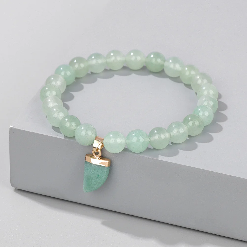 Crystal Beads Natural Stone Moon Stainless Steel Spacer Bracelet Gemstone Crystal Beads Bracelet for women