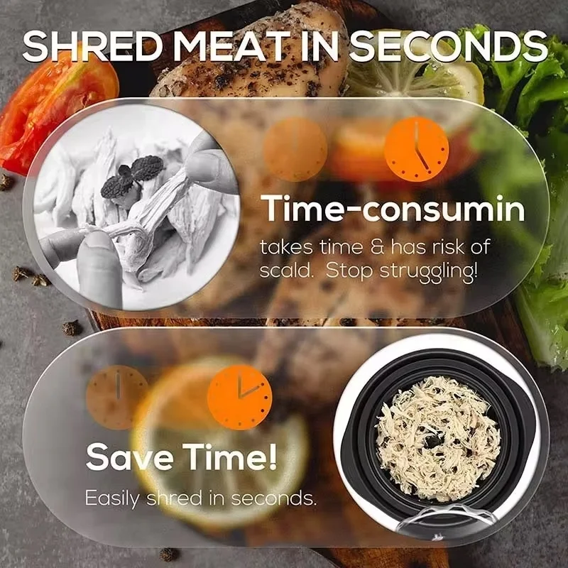 Manual Meat Grinder Transparent Cover Chicken Shredder Meat Shredding Tool With Handles Transparent Lid