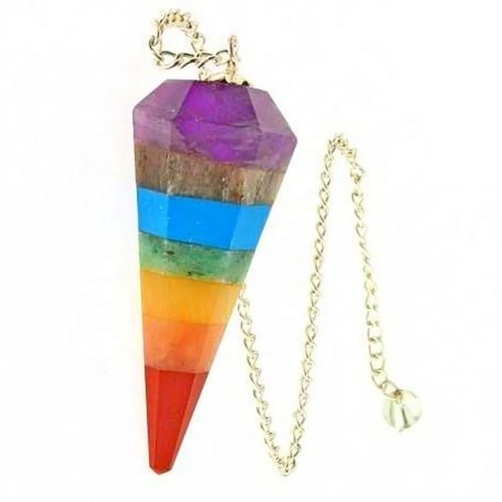 7 Чакра исцеляющий маятник | Маятник чакры из драгоценного камня | Маятник Агата