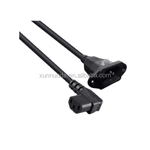 panel mount IEC C14 power cord to left right angle C13