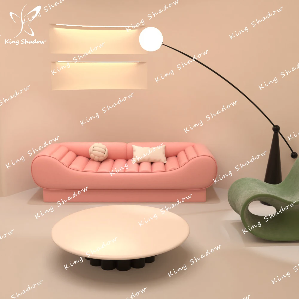Modern Luxury Leather Cushion Salon Furniture Waiting Sofa Chairs / Sofa Bed European Style Home Furniture Living Room Sofa