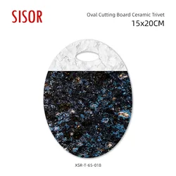 Wholesale Oval Marble Wooden Cutting Board Ceramic Trivet Custom Sublimation Ceramic pad With Cork Bottom Placemat Home Decor