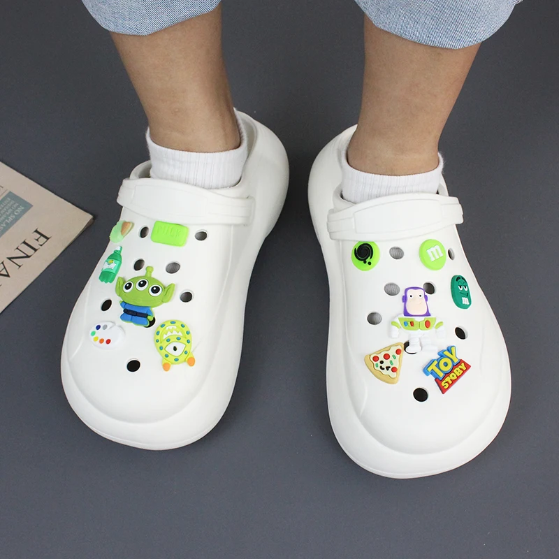 GRS Women EVA Wedge EVA comfortable clog pillow fashion clog Thick soled clog with charms