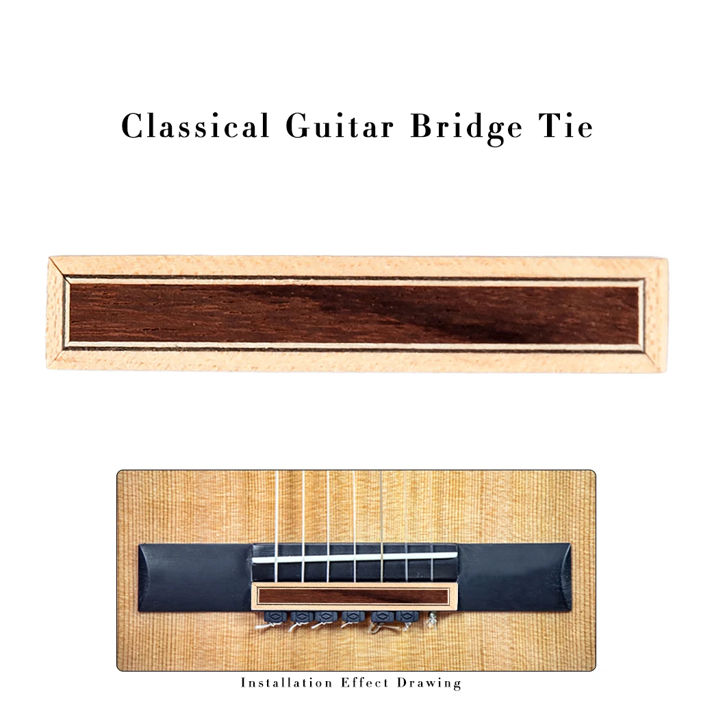 NAOMI Guitar Bridge Tie Block for Classical Guitar String Ties Guitar DIY Replacement Inlay Wood Luthier