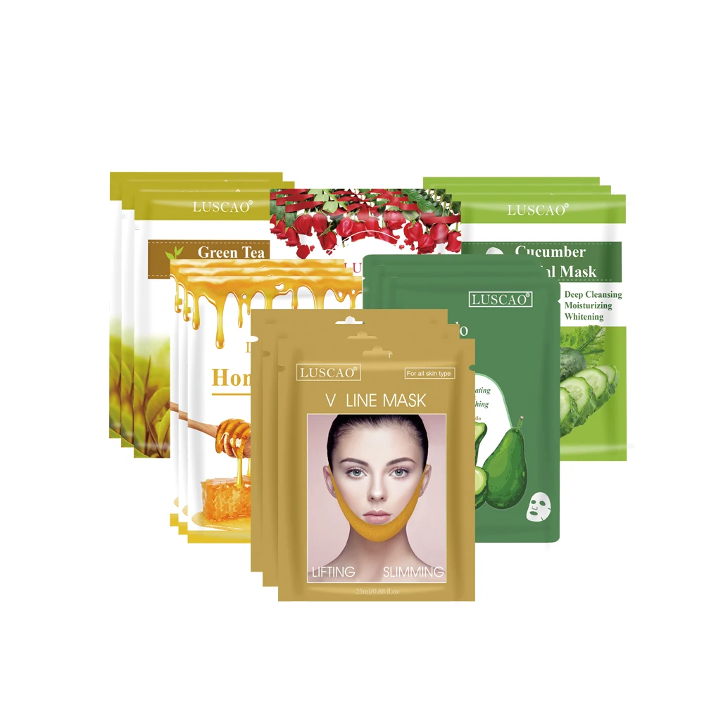 6 Kinds Small Moq Cheap Price Sheet Hydrating Wholesale Facial Mask