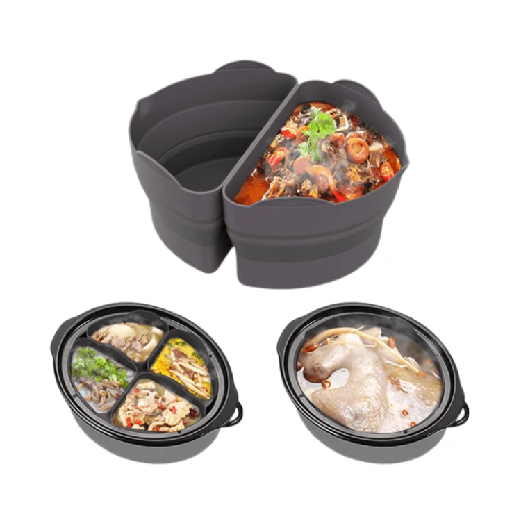 2023 Silicone Food divided Plate Use in steamer BPA Free Can withstand high temperatures