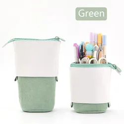 OEM ODM Pencil Bags Cartucheras Corduroy Retractable Stationery Bag Pop up Pencil Case Standing Up Telescopic Kids Pencil Pouch