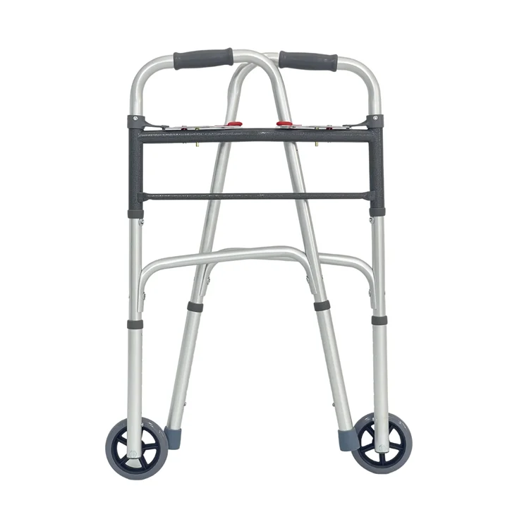 Bliss Medical Lightweight Standing Frame Aluminum Folding Walking Aid Walker with wheels for Disabled