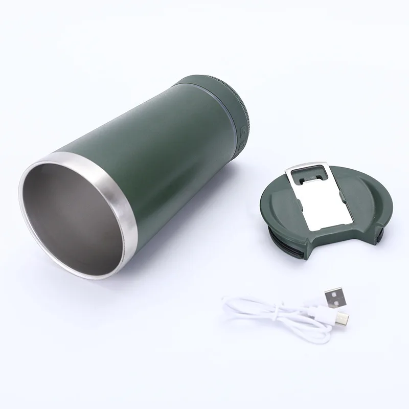 16oz wholesale bulk bluetooth speaker music travel cup smart stainless steel double wall insulation USB wireless Music tumbler