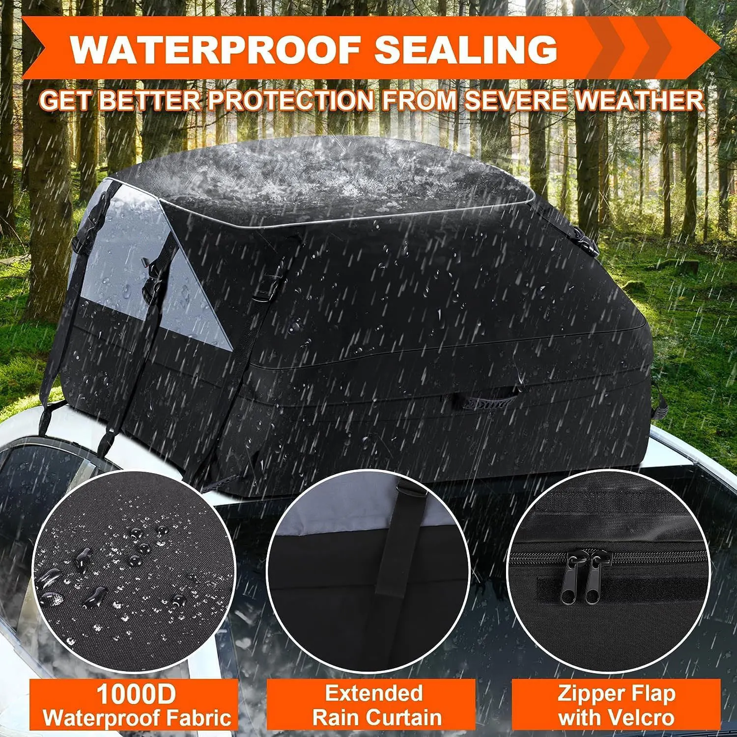 Factory Supply Anti Rust Rooftop Cargo Carrier Waterproof Bag Cap Extendable Roof Basket Storage Bag