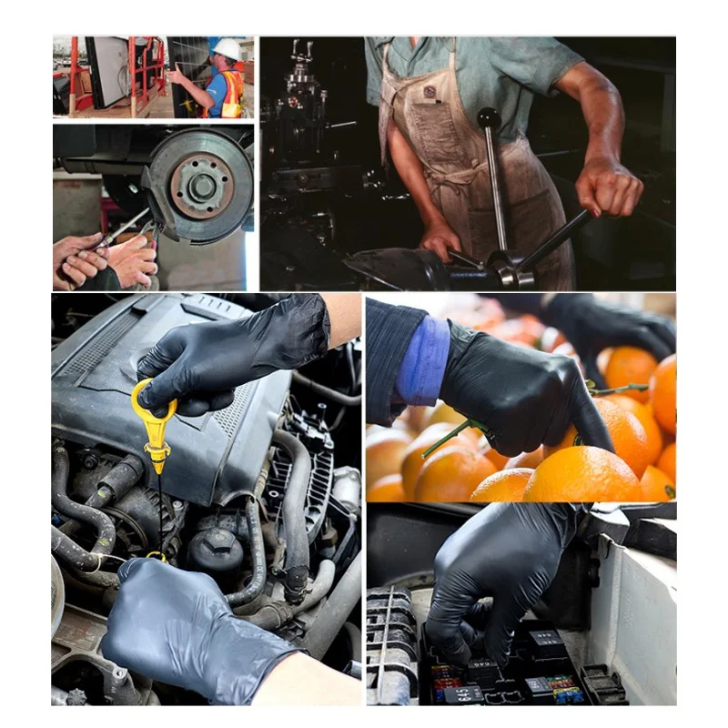 Auto detailing automobile industrial shop 100% nitrile garage car repair use chemical proof gloves