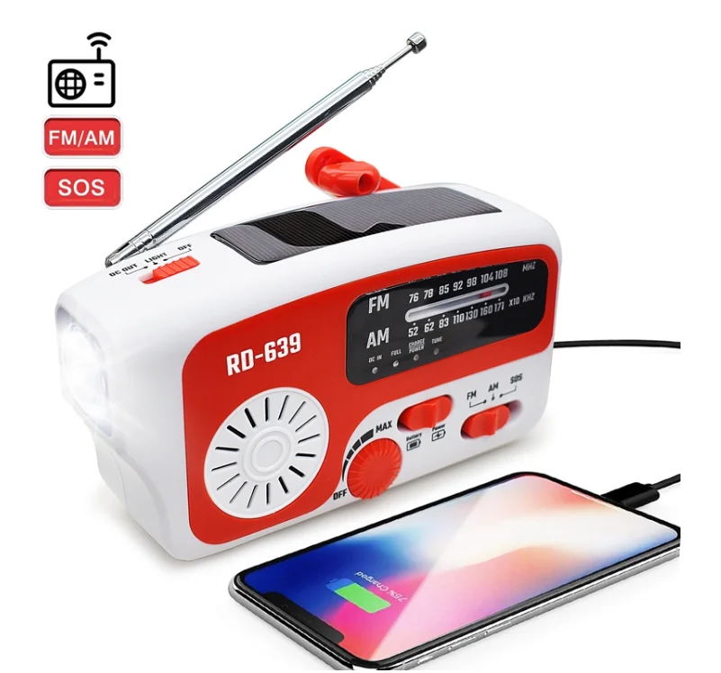Ручной AM/FM радиоприемник для выживания с внешним аккумулятором на 1200 мАч светодиодный фонарик индикатор батареи для дома кемпинга путешествий