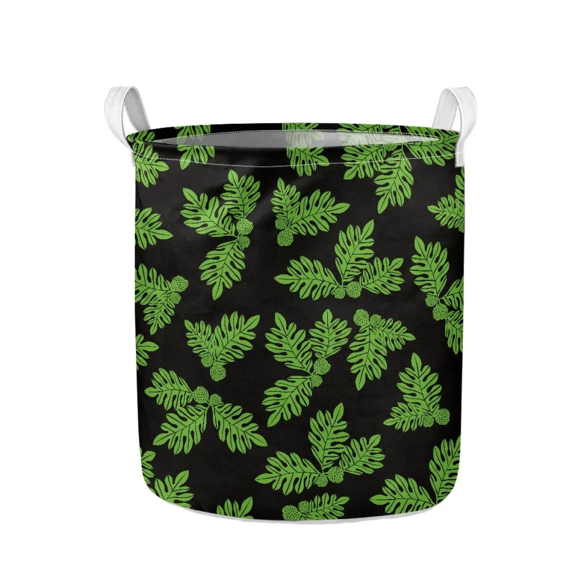 New Design Custom Hawaiian Fashion Ulu Leaves Fabric Prints High Quality Foldable Oxford Cloth Laundry Hamper Print On Demand