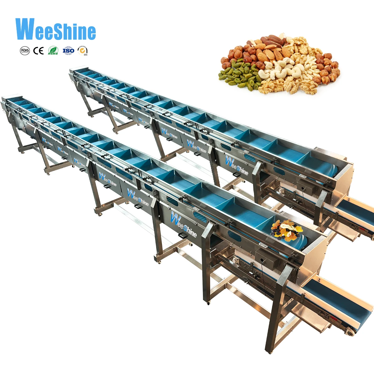 Пищевые закуски орехи мясо фрукты овощи обработка использовать легко очищающий горизонтальный ленточный конвейер