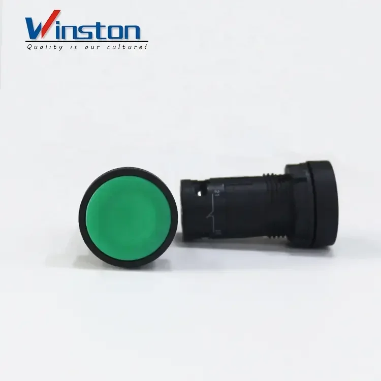Self-locking Push button switch 22MM flat button 2contact
