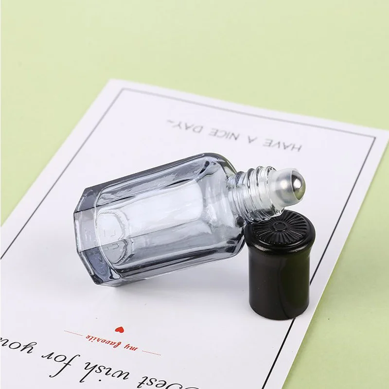 Wholesale customized high-quality glass perfume bottle portable perfume sample bottle 2ml with stainless steel rolling ball