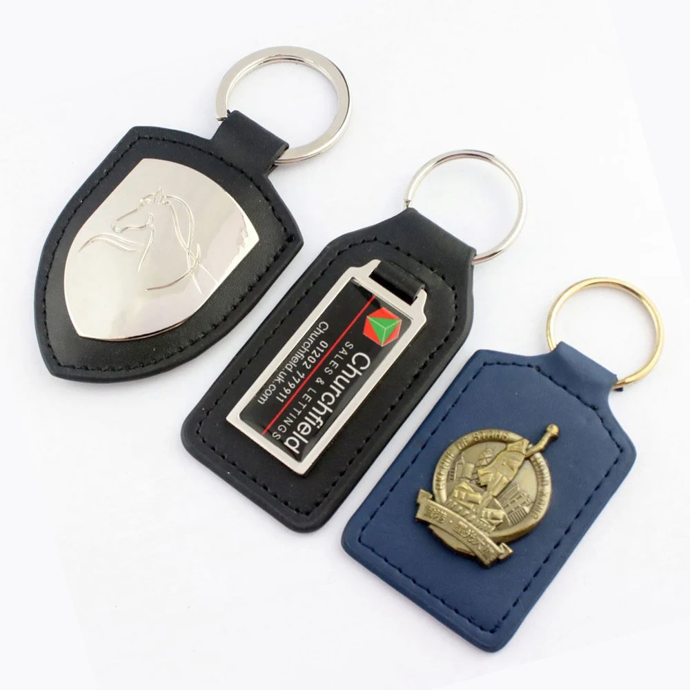 Factory Manufacturer Custom Wholesale Strap With Tassel Metal Leather Keychain
