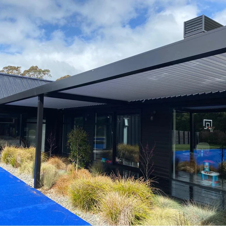 Pavilion Customized Motorized Pergola Louver Roof System Pergola
