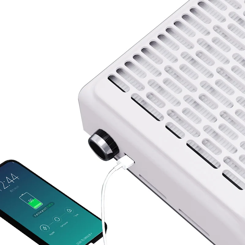 2024 Hot Sale Rechargeable Nail Art Manicure Dust Collector Professional 100w Powerful Two Colors USB Charge Low Noise