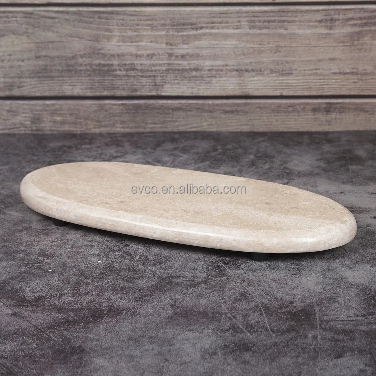 Natural Champagne Marble Oval Tray for Serving