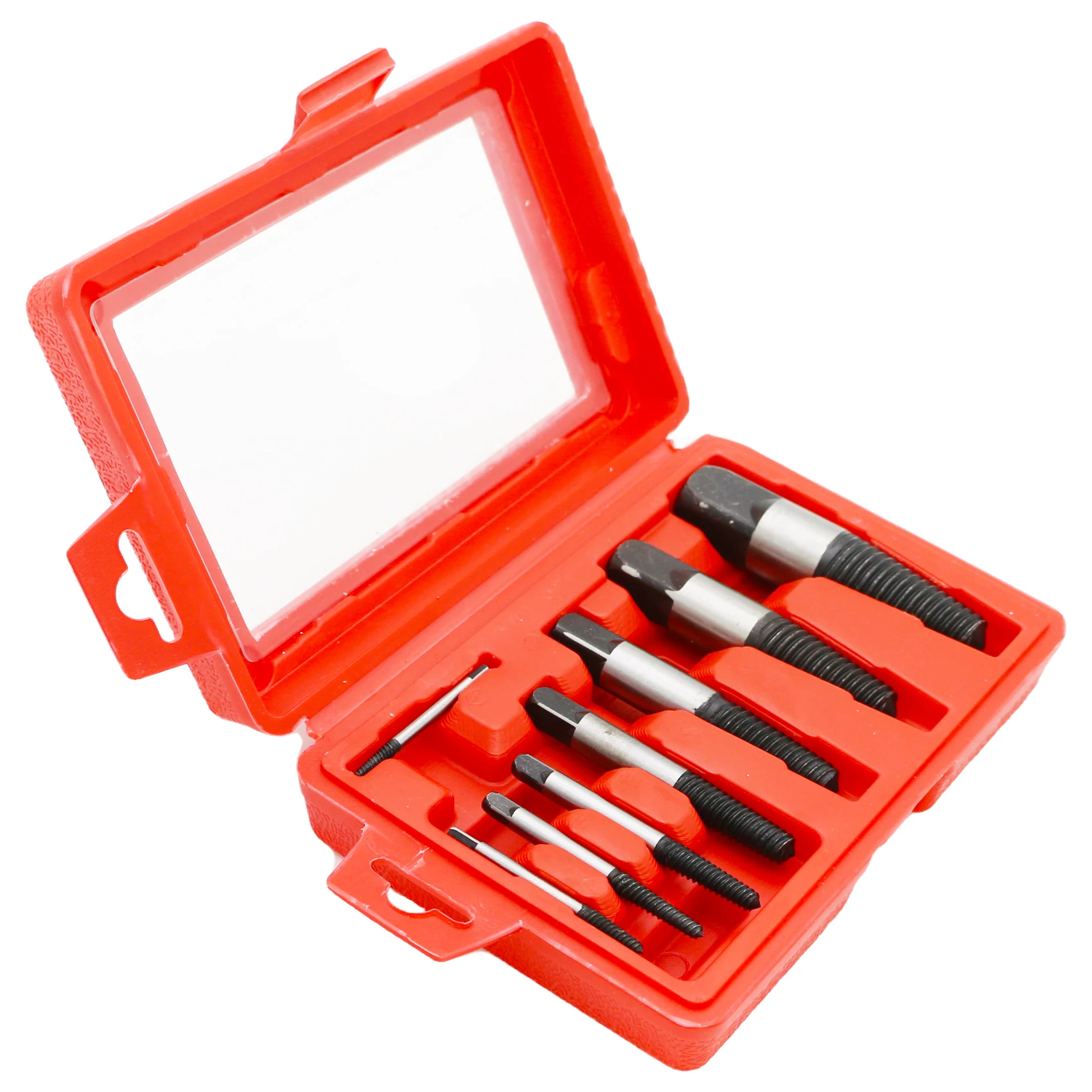 SUGETOOLS 8pcs Damaged Screw Extractor Sets 4-24mm Broken Screw Remover Tool with Storage Box