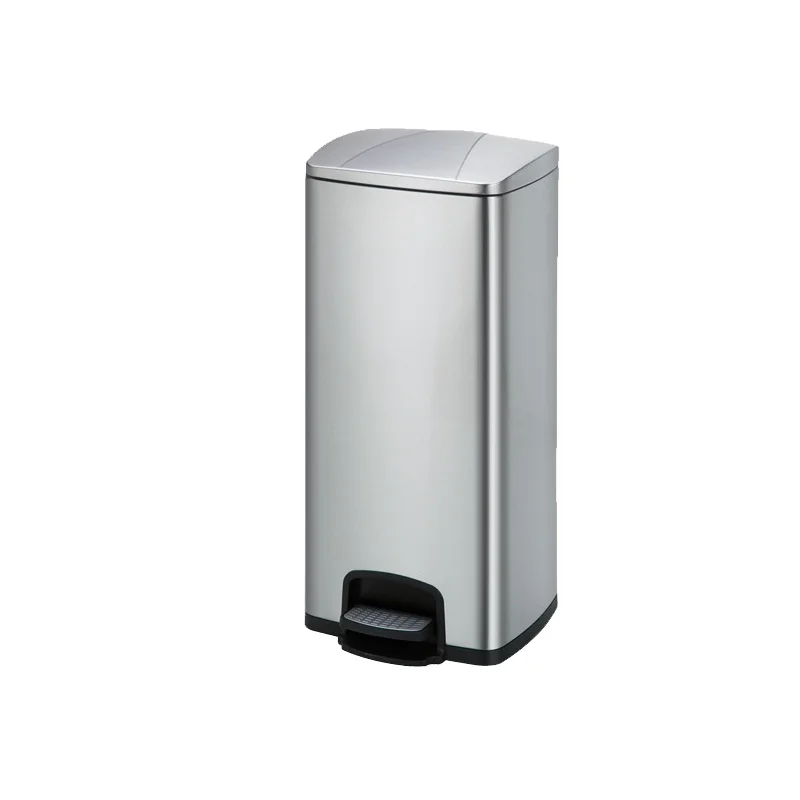 The New Listing Hotel Waste Bins  30L Stainless Steel Dust Bin Bucket Home Use Foot Pedal Trash Can