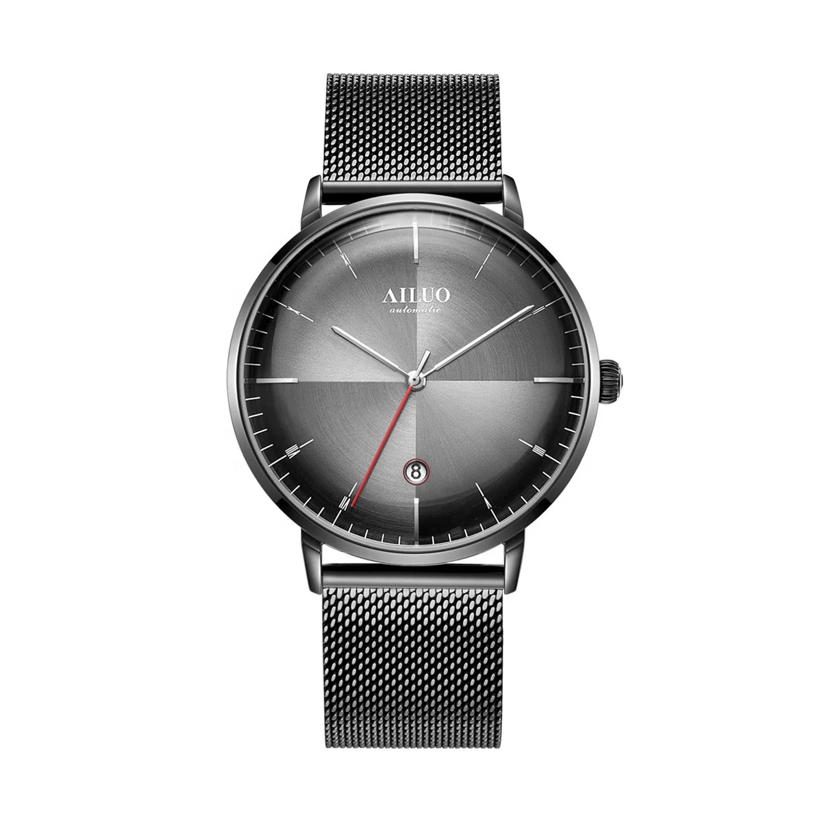 
Small MOQ New 304 Steel or 316L Stainless Steel Wristband Mens Custom Logo Mechanical Automatic Chronograph Wrist Watches 