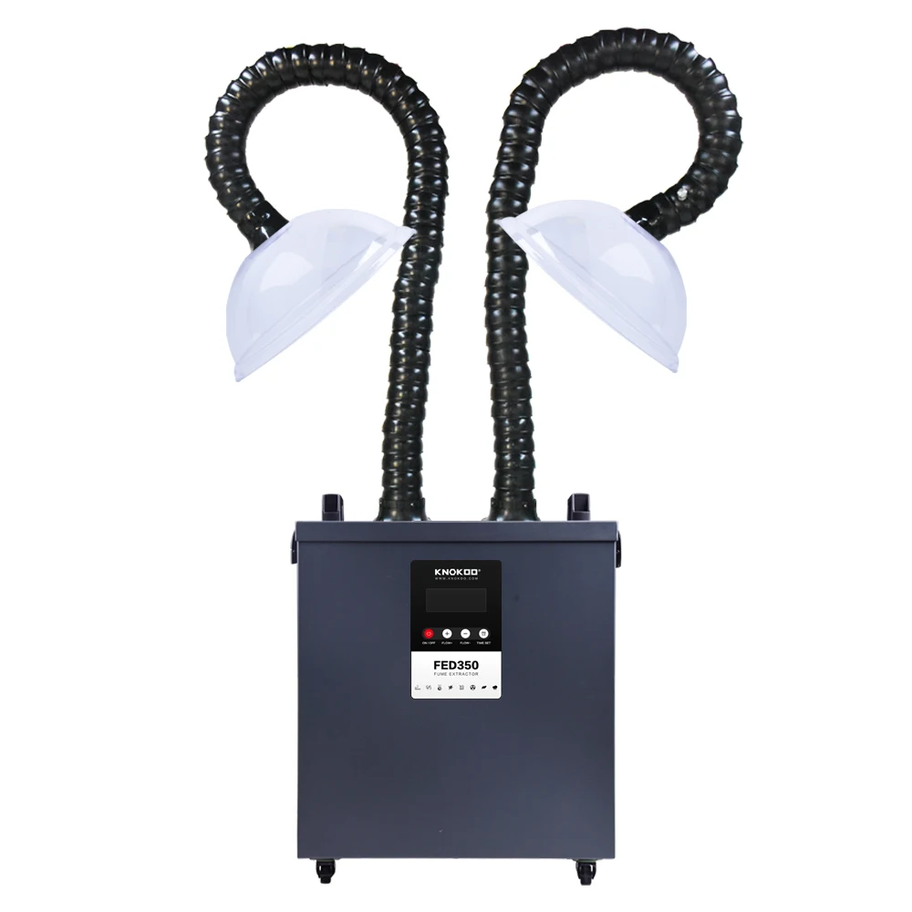 KNOKOO Laser Cutting  Fume Extractor FED350 Smoke Absober Daul System Air Purifier with Remote Control for Laser and Soldering