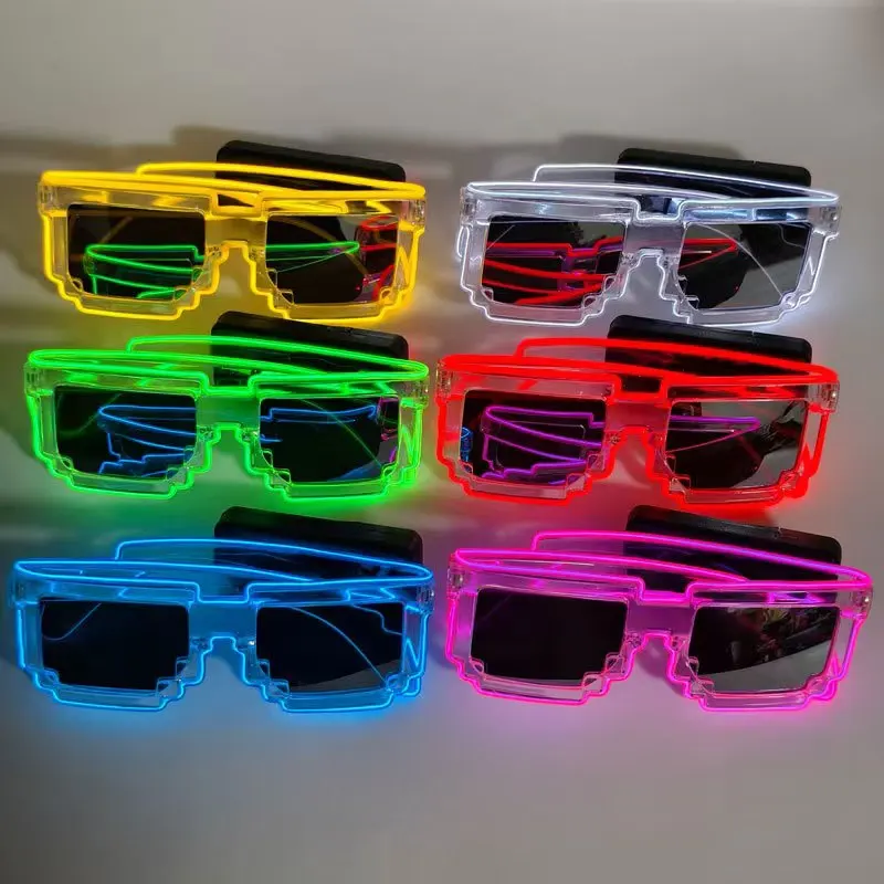 LED Glowing Disco Glasses Led Glass Transparent Screen Glasses Party Glasses With Led