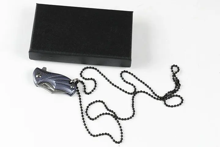 
9CR18MOV Damascus Folding Knife HuntingKnife Titanium handle 