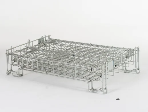 Фабричные промышленные сверхпрочные штабелируемые ящики для хранения из проволочной сетки с крышкой