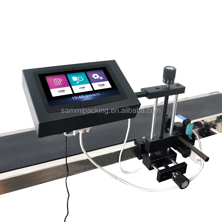 Top sale not blocked automatic inkjet printing machine date coder machine with bracket with conveyor